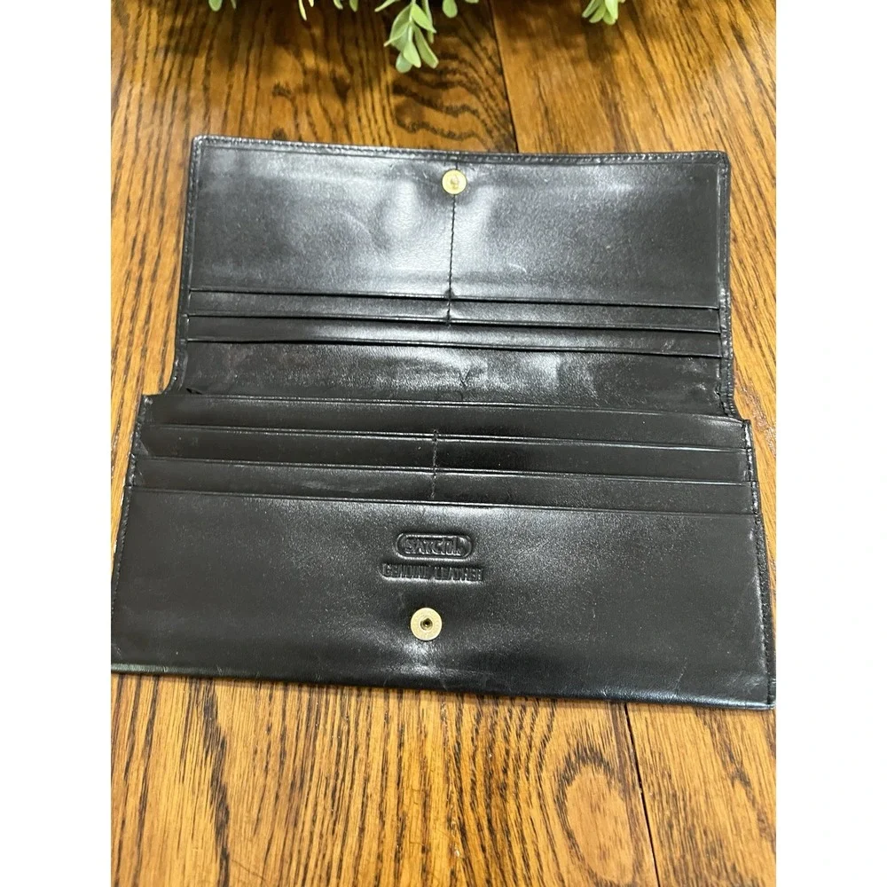 Satchi Wallet Bifold Women's Brown Embossed Crocodile Pattern Leather